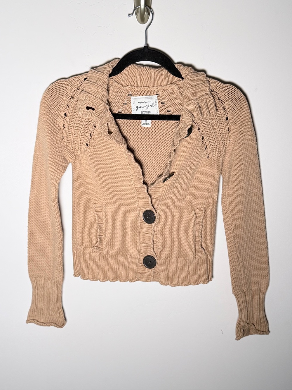 GAP Tan Shawl Collar Button Grandpa Cardigan